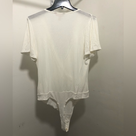 Bodysuit with Wrap Front and Short Flutter Sleeves - Picture 2 of 3